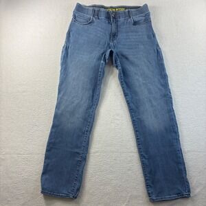 Lee Extreme Motion MVP Jeans Men 34x32 Blue Faded Stretch Straight Tapered Denim